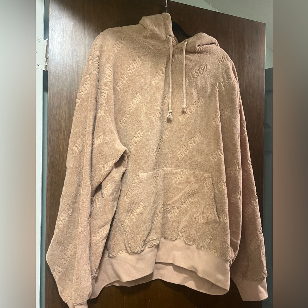 Tan Brown Nelk Boys Full Send Jacquard Hoodie! Size XL.